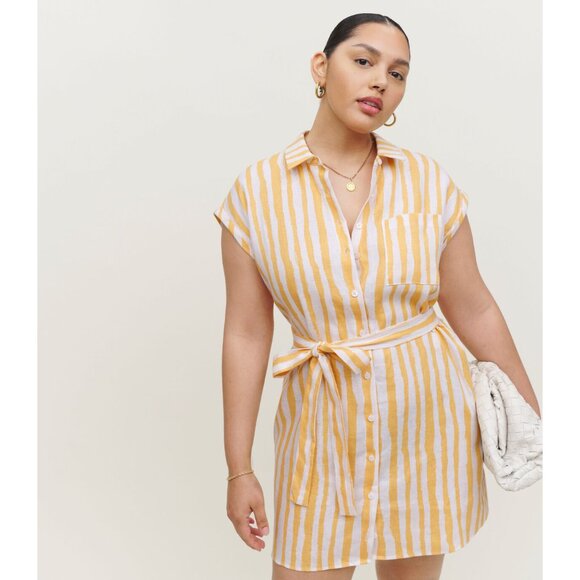 NWOT Reformation Lightweight Linen Mini Dress - Picture 1 of 11